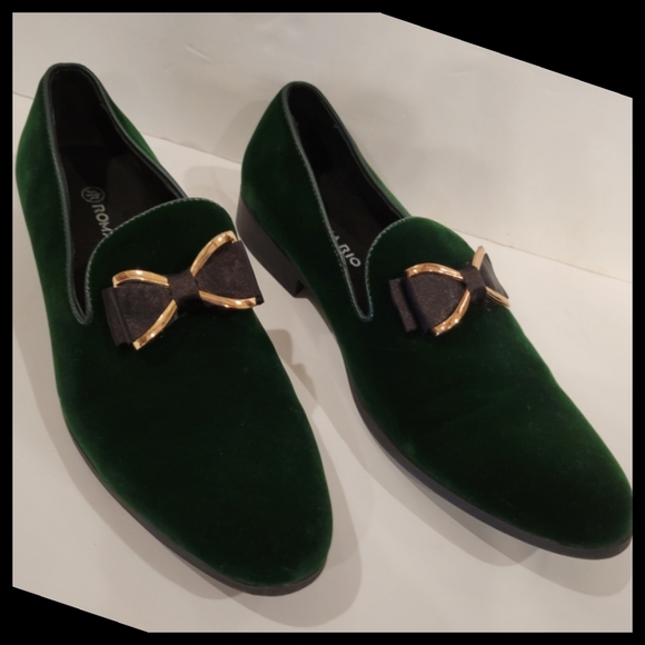 ROMA RIO green velvet bow front oxfords 9 - Picture 6 of 9